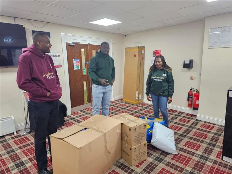 Volunteers distributing food to those in need